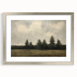 Vintage Landscape Art - Trees Beneath a Soft Cloudy Sky