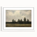 Vintage Landscape Art - Trees Beneath a Soft Cloudy Sky