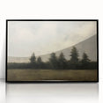Vintage Landscape Art - Trees Beneath a Soft Cloudy Sky
