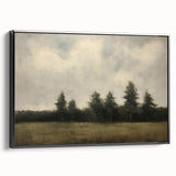 Vintage Landscape Art - Trees Beneath a Soft Cloudy Sky