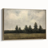 Vintage Landscape Art - Trees Beneath a Soft Cloudy Sky