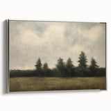 Vintage Landscape Art - Trees Beneath a Soft Cloudy Sky