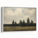 Vintage Landscape Art - Trees Beneath a Soft Cloudy Sky