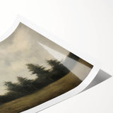 Vintage Landscape Art - Trees Beneath a Soft Cloudy Sky