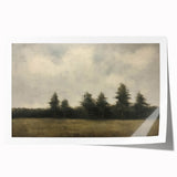 Vintage Landscape Art - Trees Beneath a Soft Cloudy Sky