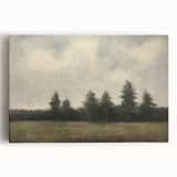Vintage Landscape Art - Trees Beneath a Soft Cloudy Sky