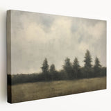 Vintage Landscape Art - Trees Beneath a Soft Cloudy Sky