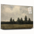 Vintage Landscape Art - Trees Beneath a Soft Cloudy Sky
