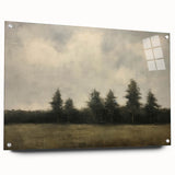 Vintage Landscape Art - Trees Beneath a Soft Cloudy Sky