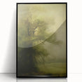 Vintage Landscape Art – Tranquil Tree in Misty Field – Antique Nature Wall Art