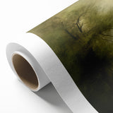 Vintage Landscape Art – Tranquil Tree in Misty Field – Antique Nature Wall Art