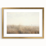 Vintage Landscape Art – Serene Field with Tall Grass and Fog