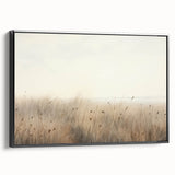 Vintage Landscape Art – Serene Field with Tall Grass and Fog