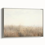 Vintage Landscape Art – Serene Field with Tall Grass and Fog