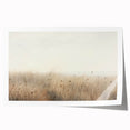 Vintage Landscape Art – Serene Field with Tall Grass and Fog