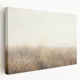 Vintage Landscape Art – Serene Field with Tall Grass and Fog
