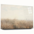 Vintage Landscape Art – Serene Field with Tall Grass and Fog