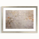 Vintage Landscape Art – Floral Design with Soft Beige and Orange