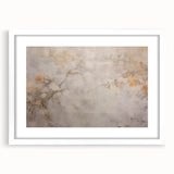 Vintage Landscape Art – Floral Design with Soft Beige and Orange
