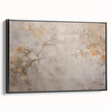 Vintage Landscape Art – Floral Design with Soft Beige and Orange