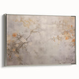 Vintage Landscape Art – Floral Design with Soft Beige and Orange