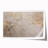 Vintage Landscape Art – Floral Design with Soft Beige and Orange