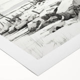 Vintage Landscape Art – Snowy Barn in Winter – Antique Rural Scene Wall Art