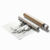 Vintage Landscape Art – Snowy Barn in Winter – Antique Rural Scene Wall Art