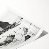 Vintage Landscape Art – Snowy Barn in Winter – Antique Rural Scene Wall Art