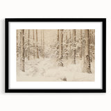 Vintage Landscape Art – Snowy Forest Pathway – Antique Winter Forest Wall Art