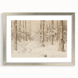 Vintage Landscape Art – Snowy Forest Pathway – Antique Winter Forest Wall Art