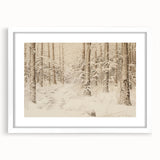 Vintage Landscape Art – Snowy Forest Pathway – Antique Winter Forest Wall Art