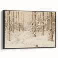 Vintage Landscape Art – Snowy Forest Pathway – Antique Winter Forest Wall Art