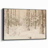 Vintage Landscape Art – Snowy Forest Pathway – Antique Winter Forest Wall Art