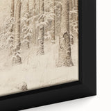 Vintage Landscape Art – Snowy Forest Pathway – Antique Winter Forest Wall Art