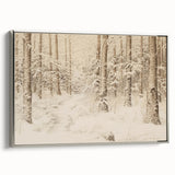 Vintage Landscape Art – Snowy Forest Pathway – Antique Winter Forest Wall Art