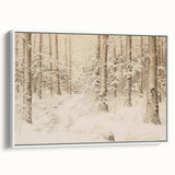 Vintage Landscape Art – Snowy Forest Pathway – Antique Winter Forest Wall Art