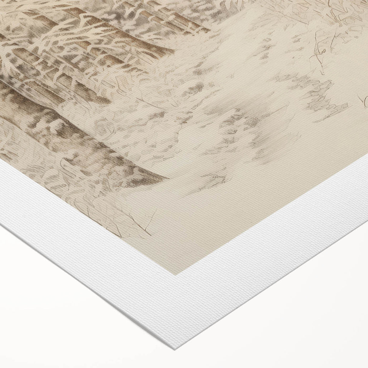 Vintage Landscape Art – Snowy Forest Pathway – Antique Winter Forest Wall Art