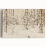 Vintage Landscape Art – Snowy Forest Pathway – Antique Winter Forest Wall Art
