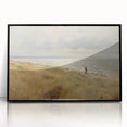 Vintage Landscape Art – Coastal Beach Scene with Walker – Antique Seaside Wall Art