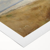 Vintage Landscape Art – Coastal Beach Scene with Walker – Antique Seaside Wall Art