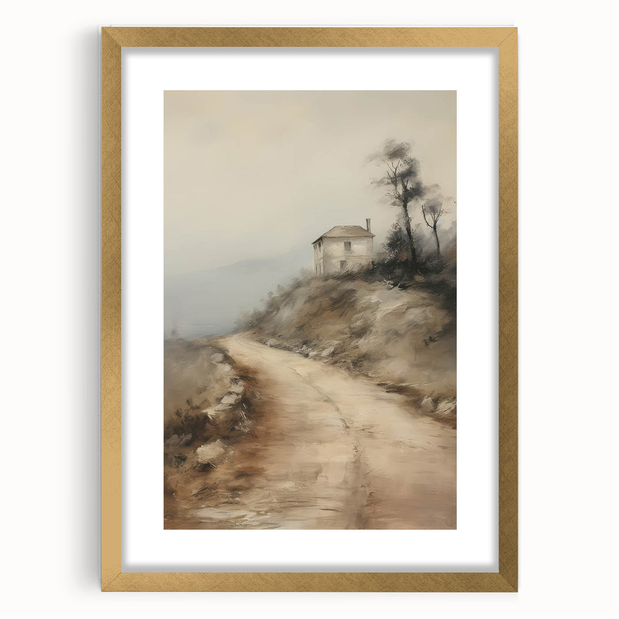 Vintage Mountain Path Art – Classic Countryside House Print