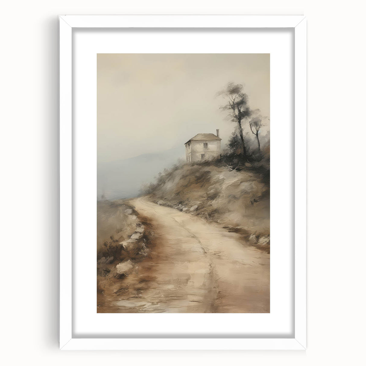 Vintage Mountain Path Art – Classic Countryside House Print