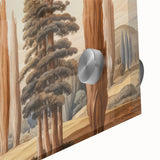 Vintage Landscape Art – Towering Cypress Trees and Scenic Castle – Antique European Wall Art