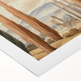 Vintage Landscape Art – Towering Cypress Trees and Scenic Castle – Antique European Wall Art