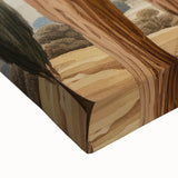 Vintage Landscape Art – Towering Cypress Trees and Scenic Castle – Antique European Wall Art