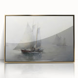 Vintage Landscape Art – Sailing Boats on Calm Waters – Antique Maritime Wall Art