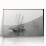 Vintage Landscape Art – Sailing Boats on Calm Waters – Antique Maritime Wall Art