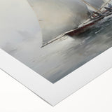 Vintage Landscape Art – Sailing Boats on Calm Waters – Antique Maritime Wall Art