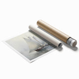 Vintage Landscape Art – Sailing Boats on Calm Waters – Antique Maritime Wall Art